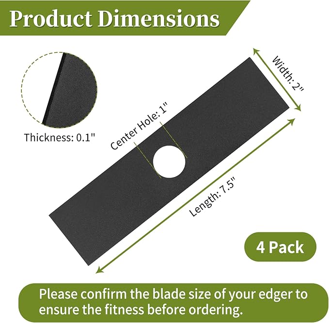 613223 Edger Blades Compatible with Stihl Ryobi Echo Craftsman Troy-Bilt Edgers 7-12" Replacement Blades for String Trimmer Edger Attachment, Replace 720237001, 791-613223B, 4133-713-4102, 4 Pack