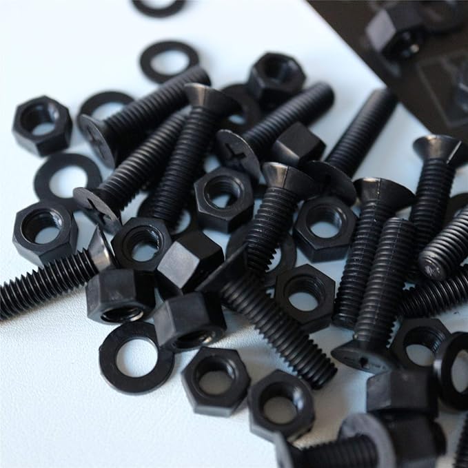 20 x Black Countersunk Screws Polypropylene (PP) Plastic Nuts and Bolts, Washers, M5 x 20mm, Anti-Corrosion, Chemical Resistant, (1364 x 2532 in)