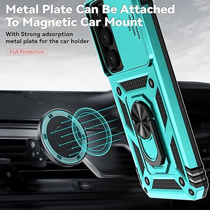for Samsung Galaxy S25 Plus Case with Slide Camera Cover HD Screen Protector Military Grade Drop Tested Magnetic Ring Holder Kickstand Protective Phone Case for Samsung Galaxy S25 Plus 2025, Mint