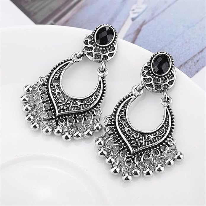 Vintage Chandelier Earrings Beaded Tassel Earring for Women Bohemian Ethnic Retro Style Gold Silver.