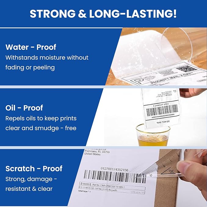 1 Pack of 500, 4x6 Thermal Direct Shipping White Label Roll for Mailing Perforated,Strong Adhesive, Commercial Grade Compatible with Printer Like Rollo, MUNBYN, Zebra, Polono,iDRPT