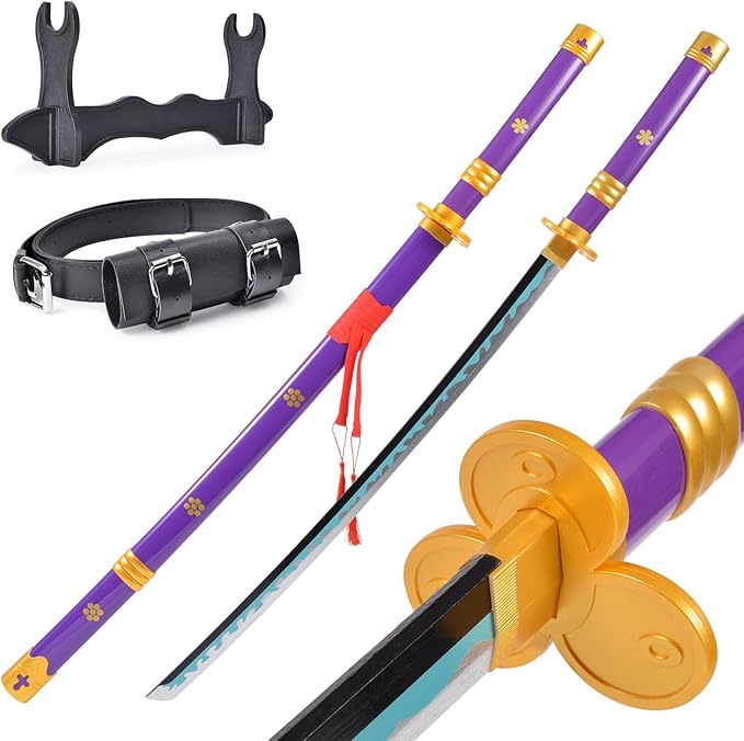 Anime Sword 41 inch,Zoro Sword/wado ichimonji Sword/Anime Original Texture,for Role-Playing and Collection, with One Display Stand