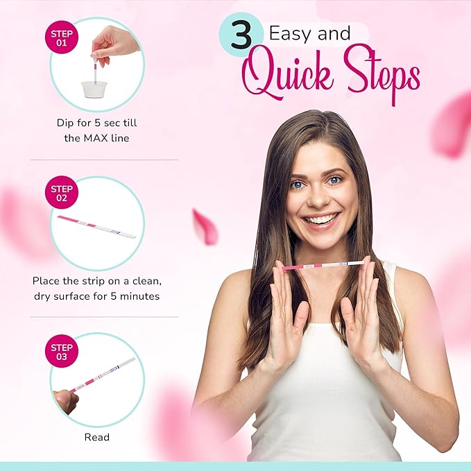 Clinical Guard 25 Pregnancy Tests Early Detection Strips - FSA HSA Eligible - Sensitive & Accurate Measurement Within 5 mins -Pregnancy Test Strips for Women - HCG Test Strip Kit- Pruebas De Embarazo