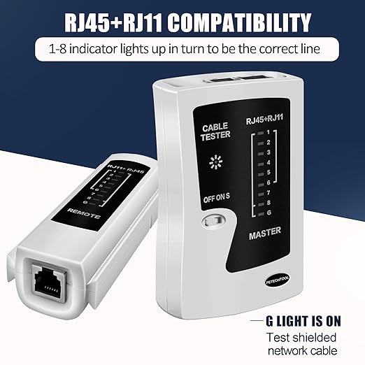 Network Ethernet Cable Tester for LAN RJ45 Cat5 Cat5e Cat6 Cat6a Cat7 UTPShielded Cable and RJ11 RJ12