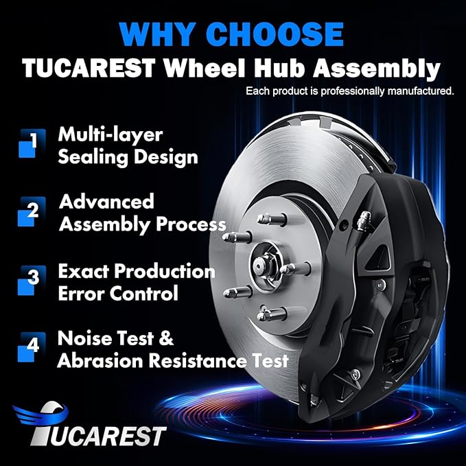 TUCAREST 513205 Front Wheel Bearing and Hub Assembly (4-Stud Hub;for Non-ABS Models) Compatible with 2005-2010 Chevy Cobalt 07-10 Po-ntiac G5, 05-06 Pursuit 03-07 Sa-Turn Ion WO ABS