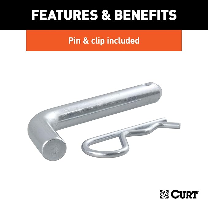 CURT 45134 Fusion Trailer Hitch Mount with 2-Inch Ball Pin, Fits 2-In Receiver, 7,500 lbs, 2" Drop , black