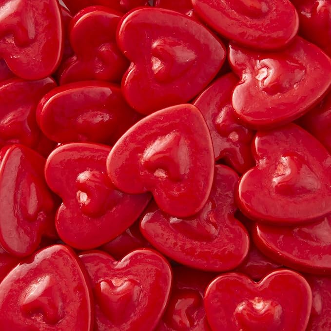 Red heart-shaped granules