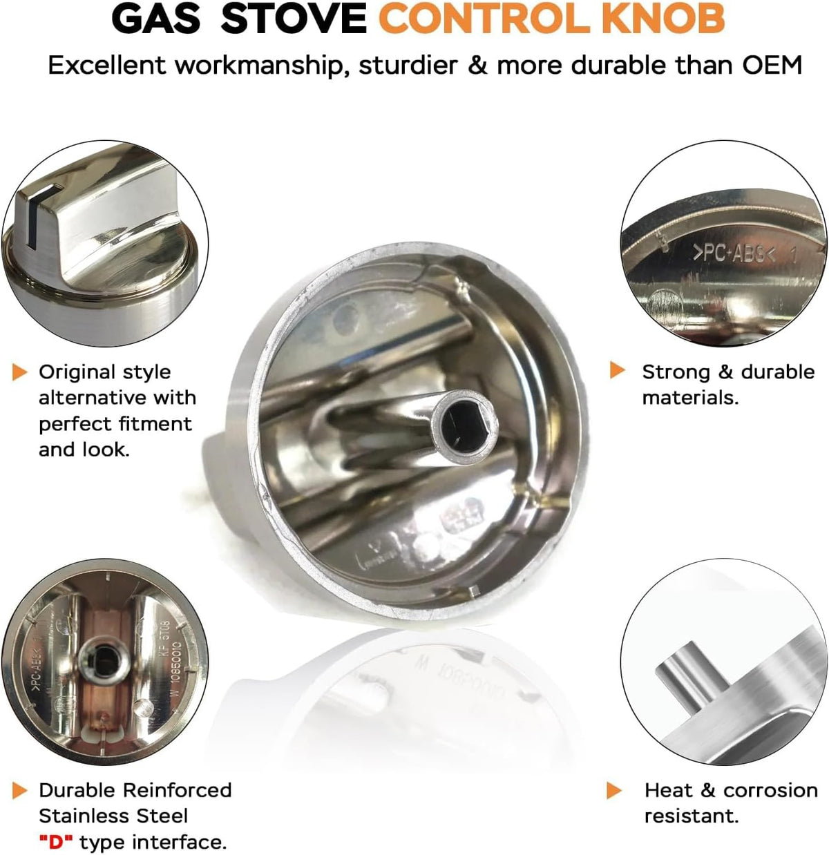 (5Pcs) Upgraded WB03X29300 Gas Stove Knobs Replacements for GE Range Surface Burner Knob, Gas Range Knobs for JGP3030SL1SS JGP3036SL2SS Cooktop Knob Replace for GE Part Number AP6301265 4585904