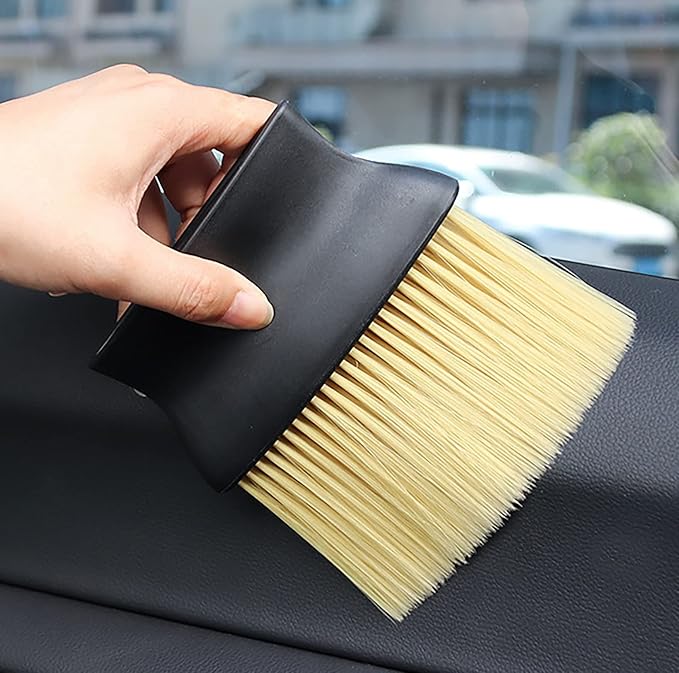 Auto Interior Dust Brush, Car Cleaning Brushes Duster, Soft Bristles Detailing Brush Dusting Tool for Automotive Dashboard Interior, Exterior, Skylight, Leather Yellow