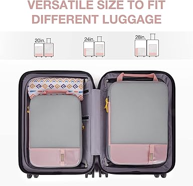 BAGSMART 6 Set4 Set2 Set Compression Packing Cubes for Travel, Lightweight Vacation Travel Essentials, Travel Accessories for Suitcase Organizer Bags Set, Durable Luggage Organizer Travel Bags