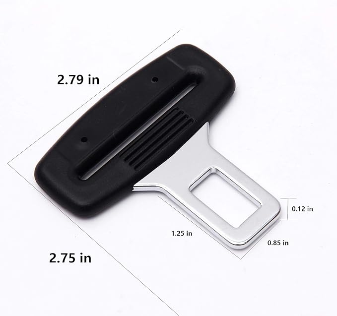 4pcs Car Seat Belt Clips, Car Seat Belt Insert Metal Tongue, Seat Safety Belt Buckle Auto Metal Seat Belt Clip, Universal for Most Vehicle. (Black)