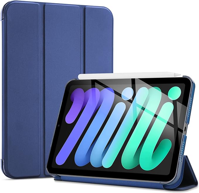 ProCase Smart Case for iPad mini 7 A17 Pro 2024iPad Mini 6 2021 8.3 Inch iPad mini 7th6th Gen Case, Hard Back Cover for iPad mini 8.3" 7th Gen A2995A2996A29936th Gen A2567 A2568 A2569 -Navy