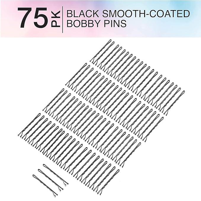 Conair Self Grip Extra Large Hair Rollers 9 Pack With Storage Bag And 75ct Black Bobby Pins