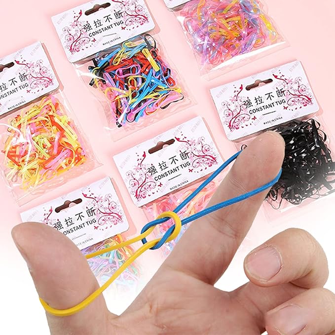 Womens Barrettes Large Girl Colorful Fashion Disposable Rubber Band Elastic Hair Band Thin Small Ponytail Hair Elastics Daily Life Big Size Hair Clips for Baby Girls Non Slip