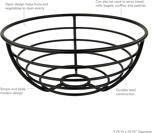 Spectrum Diversified Euro Fruit Bowl for Table Display and Organization of Fruit Vegetables Produce and More