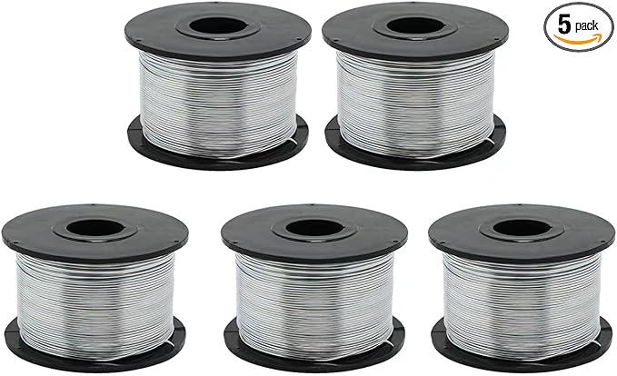 5 Rolls Stainless Steel Rebar Tie Coil, 132" 0.8mm 360FT, Automatic Rebar Tie Wire Twister