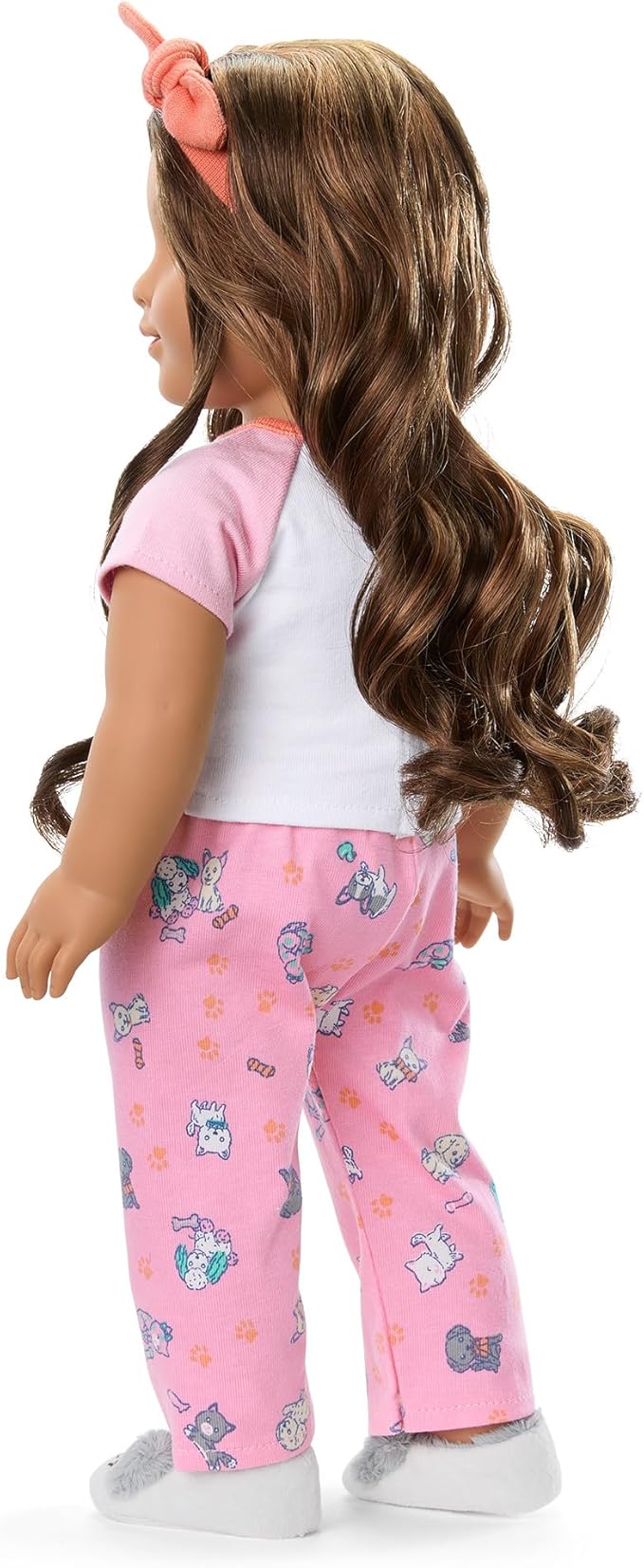 American Girl Truly Me 18-inch Doll Waking Up is Ruff PJs Outfit with Plush Slippers and Knotted Headband, for Ages 6