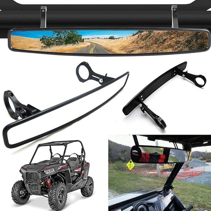 Side by Side Rear View UTV Mirror - Deluxe Edition - Tough Terrain Mirror - Universal ATV UTV Rear View Mirrors - Convex Low Profile UTV Mirror