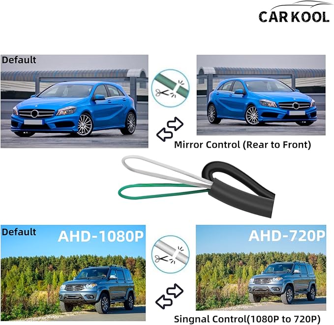 4-pin backup camera for Dash Cam HD 1080P mirror Front and rear view camera Super night vision Waterproof reversing camera 0.098 in Jack one end and 4PIN on the