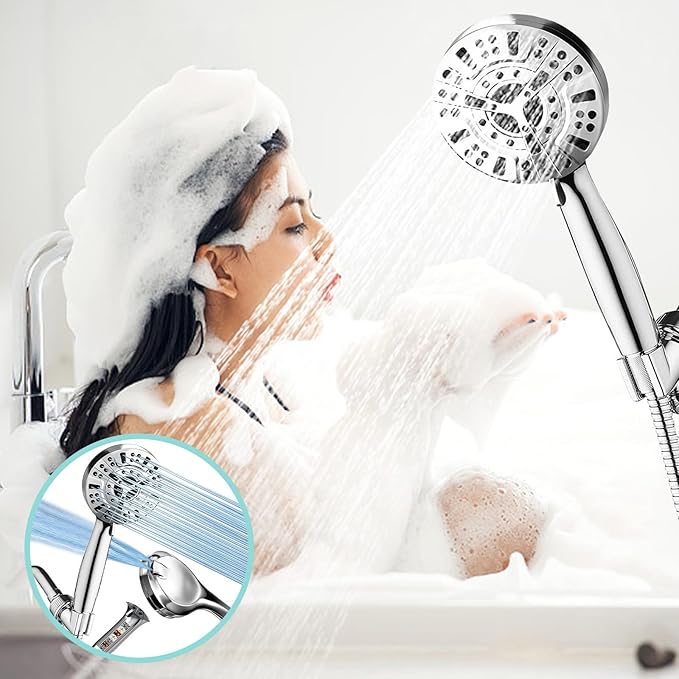 Handheld Shower Head High Pressure Handheld Shower Sprayer 10 Spray Modes Multifunctional Shower Head Easy to Clean Showerhead Filter Shower Head For Bathroom Tub Hotel