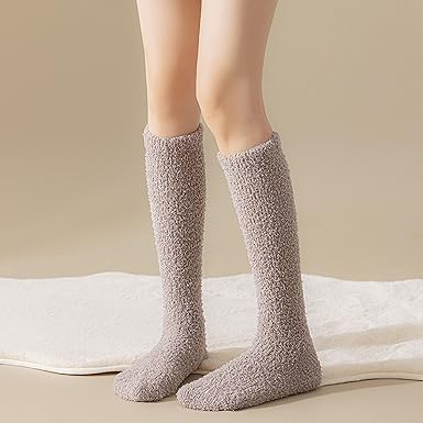 Fuzzy Socks for Women Slipper Fluffy Winter Plush Knee High Socks Soft Warm Cute House Long Cozy Microfiber Socks
