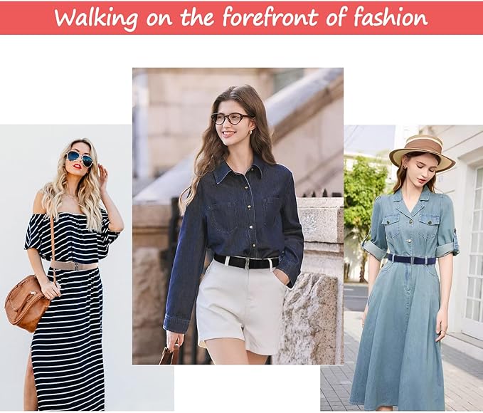 3 Pack No Show Elastic Stretch Belts for Women and Men, Invisible Strap Belt with Flat Buckle for Jeans Pants Dresses Adjustable