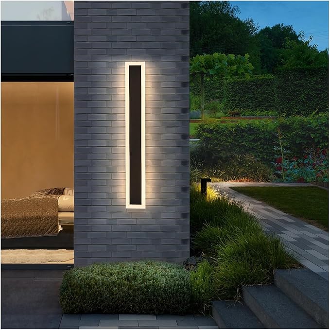 Modern Outdoor LED Wall Lamp 18W 3000K Warm Light Fixture for Aisles, Garages, and Porches - Black & White Design