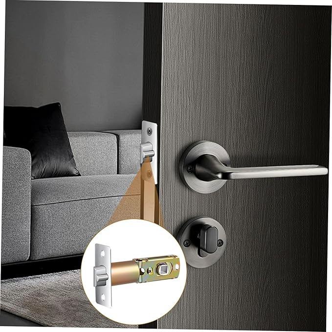 Interior Door Key Deadbolt Lock Replacement Parts Latch Plate Hardware for Front Door Lock Security Zinc Alloy