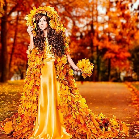 Thanksgiving Maple Leaves Decorations, 50 Pcs Artificial Maple Leaves Fall Garland Autumn Leaves for Home Farmhouse Thanksgiving Holiday Decor,A