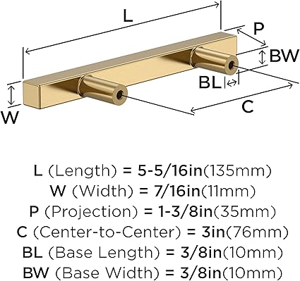 Amerock BP37170CZ Everyday Modern Cabinet Pull, 3 in (76 mm) Center-to-Center, Champagne Bronze
