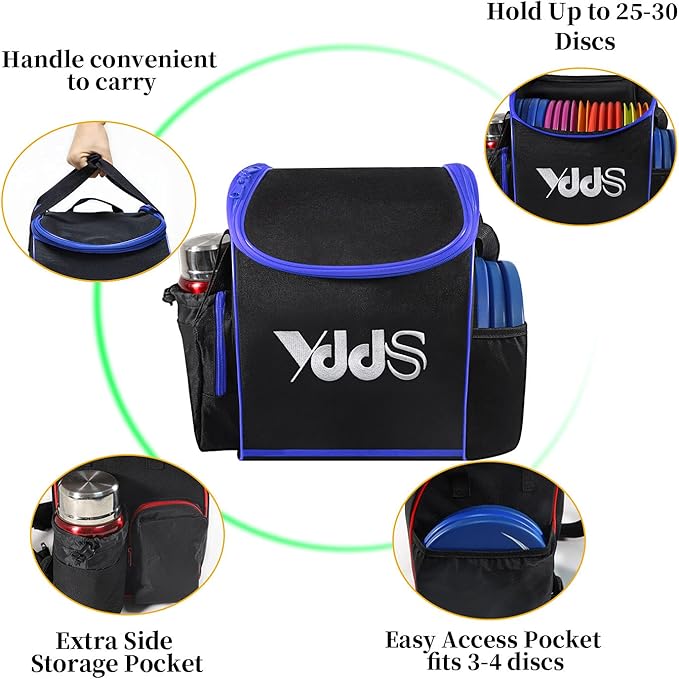Disc Golf Set with Bag - 12 PCS Flying Disc Golf Discs for Beginner with Putter, Midrange, Driver Portable Disc Golf Backpack Holds 28 Discs Free Stand Bag Design for Convenient Use