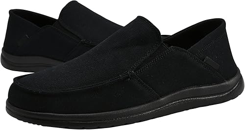 Slip On Shoes for Men Casual Canvas Loafers Men's Deck Shoes Comfort Boat Shoes with Rubber Sole