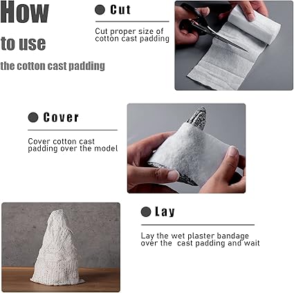 Nuanchu 6 Rolls Cast Padding Soft Individual Pack Padding Use with Plaster Cloth Gauze Bandage for Halloween Wrap Bandage Art Projects, Body Casts, Mask Making, Hobby Craft(4 Inch X 8.8 ft)