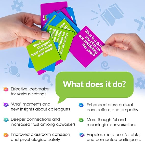Connect Cards - Icebreaker Conversation Card Games | Conversation Starter Cards | Team Building Games for Work | Connections Game & Group Games for Adults | Featured by TEDx (60 Cards)