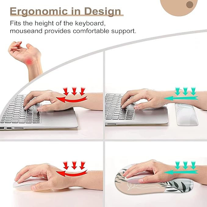 Anime Mouse Pad with Wrist Rest Keyboard Wrist Rest Pad Set with Coaster, Desk Accessories Mat Ergonomic Gel Mouse Pad with Non-Slip Base for Office Gaming Working Computers (Version 17)