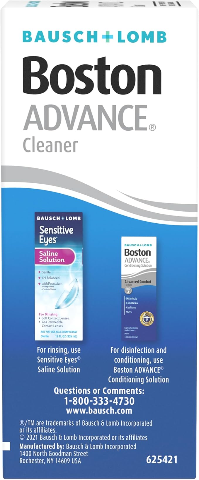 Boston Advance Contact Lens Solution by Bausch Lomb, for Gas Permeable Contact Lenses, 1 Fl Oz (Packaging May Vary)