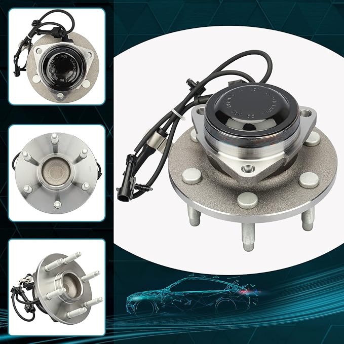 for 2WD Front Wheel Bearing 515054 Wheel Hub Assembly for 6 Lug WABS fit Chevy Silverado 1500 99-06, for GMC Sierra 1500Yukon 00-06, for Cadillac Escalade 02-06 1PCS