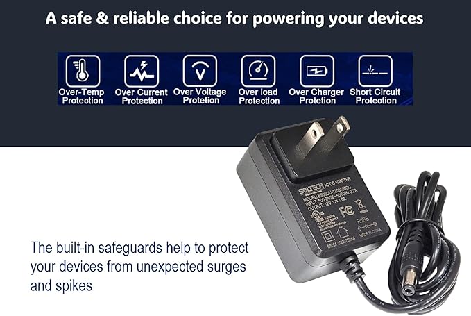 12V 1A 12W Power Supply Adapter, 5.5 x 2.12.5mm, 100-240V AC to DC 12V 1000mA ACDC Power Converter Transformer for CCTV Security Camera, LED Strip Lights, Router, etc. UL Listed