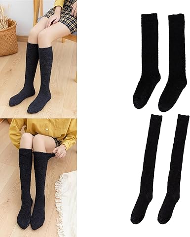 Women Winter Long Socks Coral Fleece Thigh High Boot Socks Winter Stockings Over Knee Leg Warmers Floor Long Socks