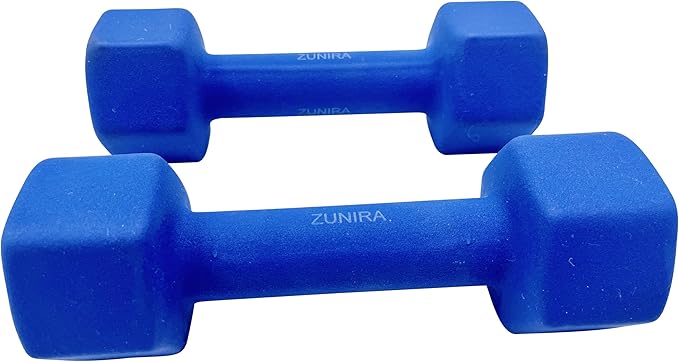 ZUNIRA 10LB Neoprene Dumbbells Set – Hexagon Hand Weights for Women & Men, Anti-Roll Design, Comfortable Grip, Ideal for Strength Training & Home Workouts