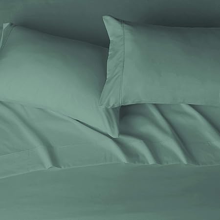 Basics Lightweight Super Soft, Breathable Easy Care Microfiber 4-Piece Bed Sheet Set with 14-Inch Deep Pockets, Queen, Emerald Green, Solid
