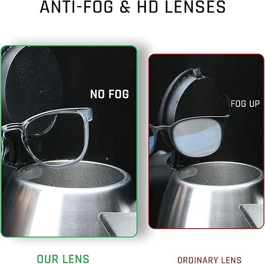 TOREGE Safety Glasses, Fashionable Eye Protection Glasses With Clear Scratch Resistant Lenses, Great Safety Goggles For Women & Men(Transparent Gray&Clear Lens)