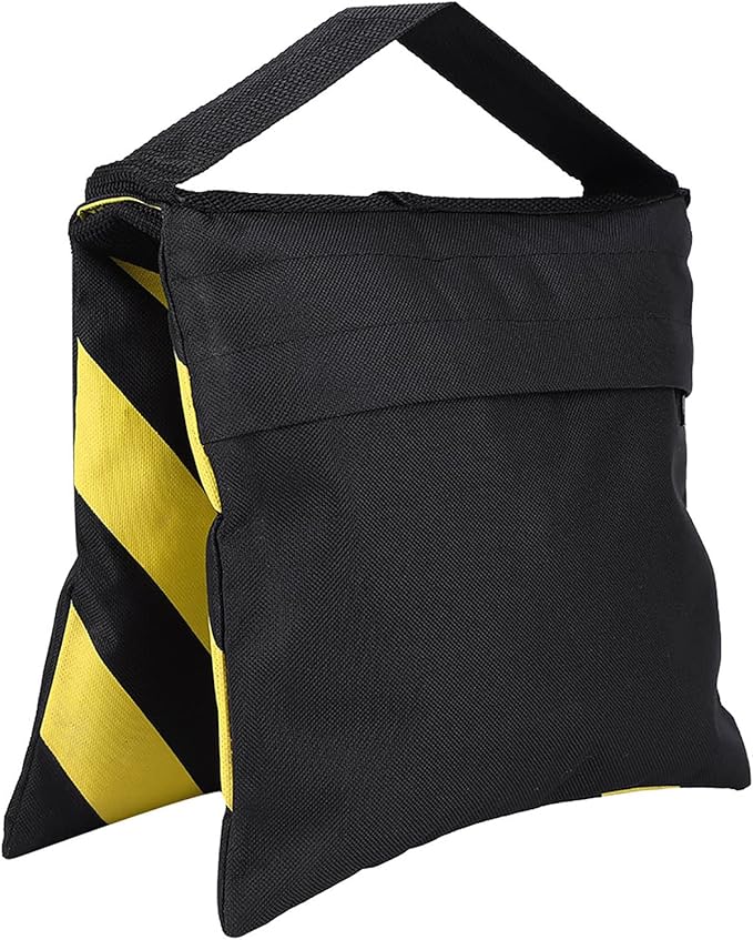 Heavy Duty Sandbag - Studio Video Sand Bag - Yellow Black Stripes - Photography Weight Bags - for Studio Video Light Stand,Tripod