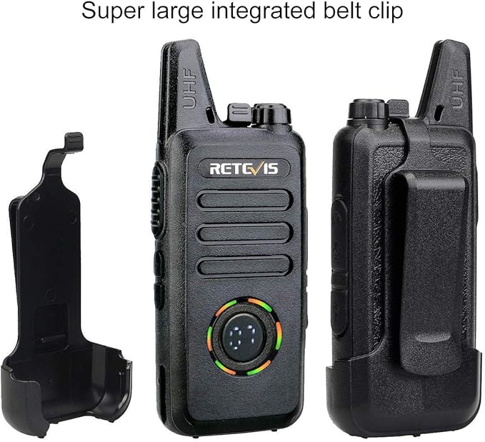 Retevis RT22S Walkie-Talkies Rechargeable,Small Walkie Talkies for Adults,VOX Alarm Channel Signal Display,Compact Two Way Radios for Family Community Gift Skiing(2 Pack)