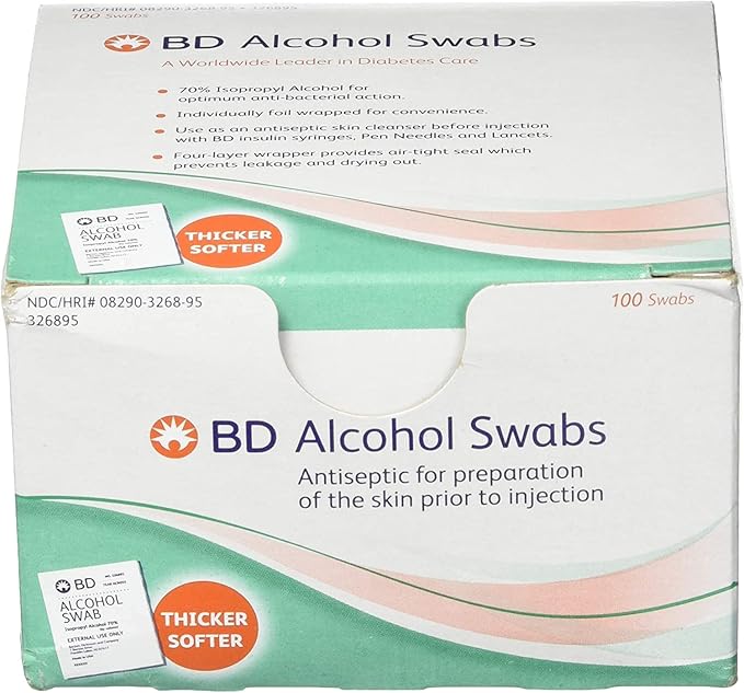 BD Alcohol Prep Swabs - 100 Swabs