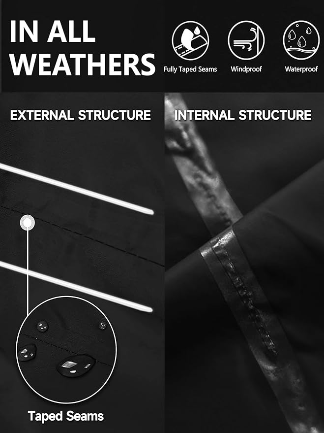 Men's Rain Pants, Waterproof Lightweight Outdoor Trousers for Hiking Fishing Windproof Rain Over Pants