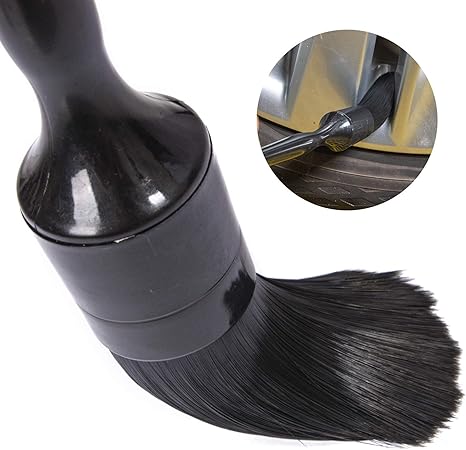 Car Detailing Brush Set, 5 Pack Auto Black Detail Brushes, Comfortable Grip and Scratch-Free Cleaning Brush for Car Interior or Exterior, Wheels, Tires, Engine Bay, Leather Seats, Door Panels, Emblems