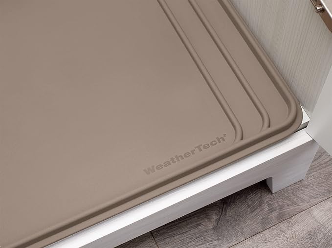 WeatherTech SinkMat Waterproof Under Sink Liner Mat for Kitchen Bathroom 46 x 22 Inches - Durable, Flexible Tray Home undersink Organizer Must Haves, Tan