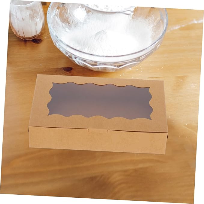 PRETYZOOM 5Pcs Windowed Pastry Boxes for Baked Goods Elegant Cookie Packaging for Cookies Desserts Candies Versatile Bakery Boxes with Display Window