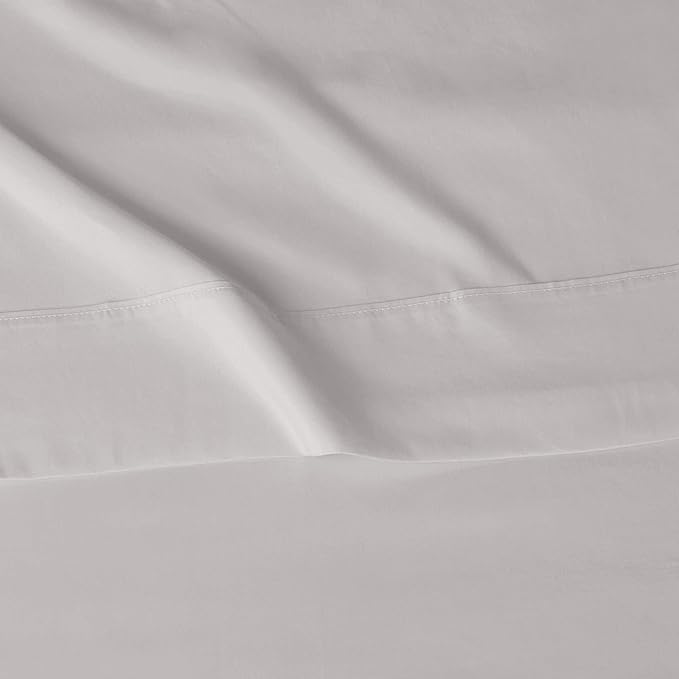 Basics 4 Piece Deluxe Microfiber Bed Sheets, Queen Size, Light Gray, Solid
